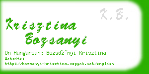 krisztina bozsanyi business card